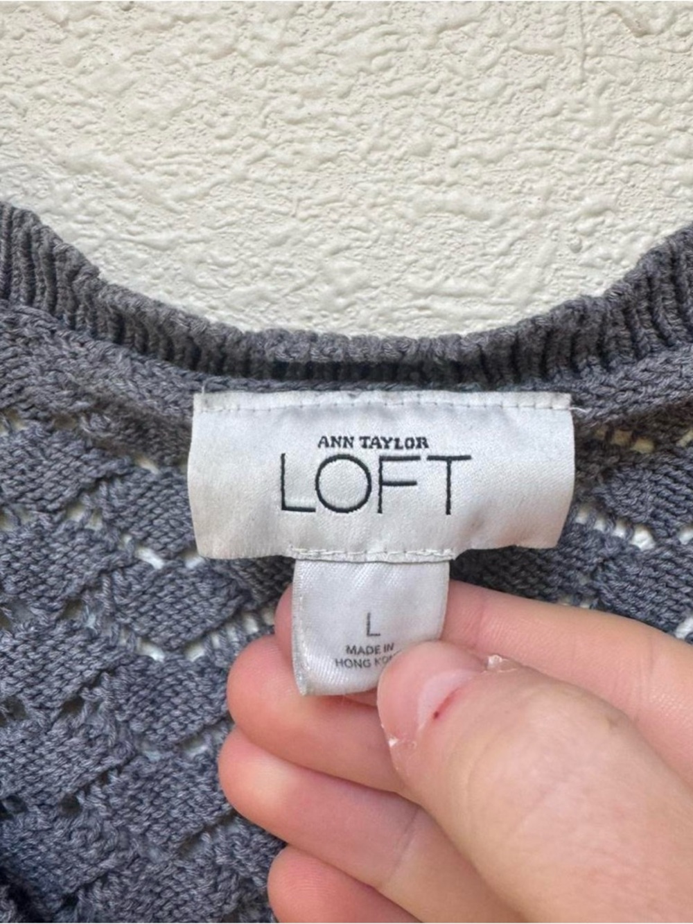 Loft y2k grey knit babydoll sweater with buttons - Picture 7 of 8
